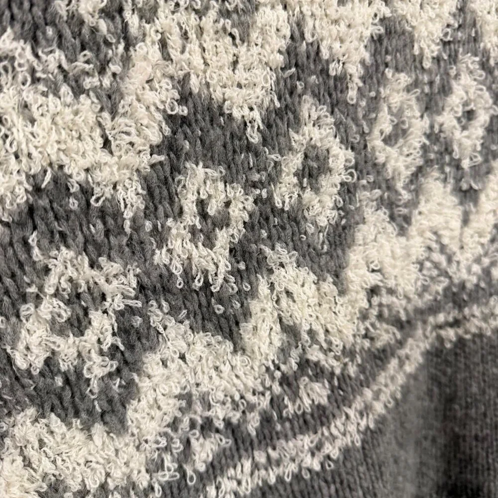 Free People Ragnar Fair Isle Split‎ Neck Wool Blend Pullover Sweater Size S